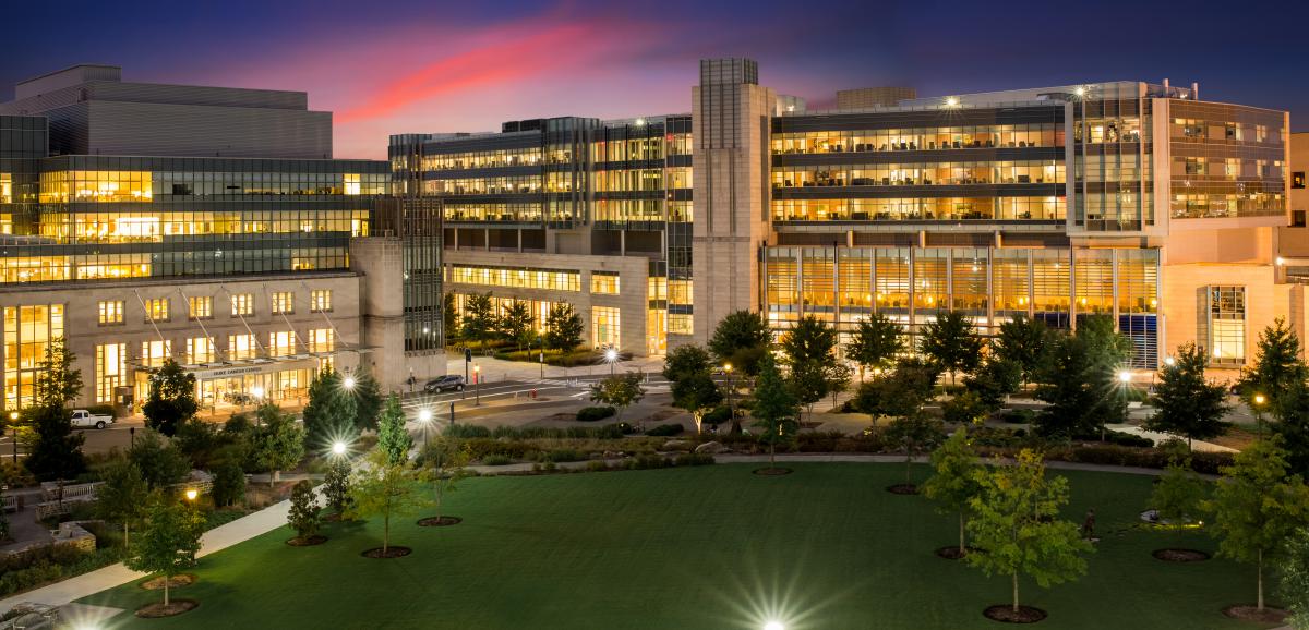 Duke Hospital at night