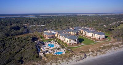 ariel photo of the coast of Charleston