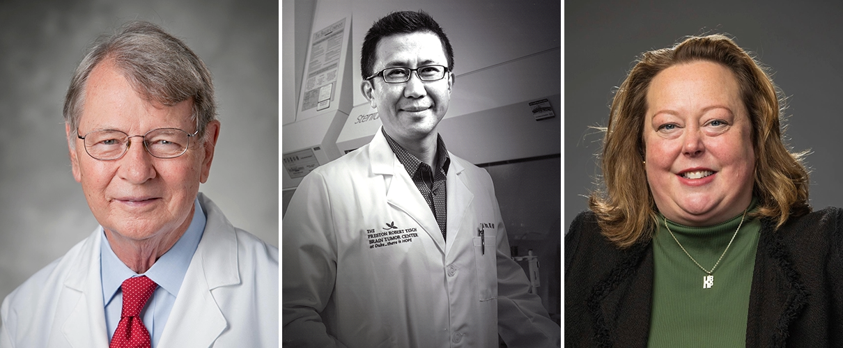 Headshots of Drs. Bigner, Yan, and Peters