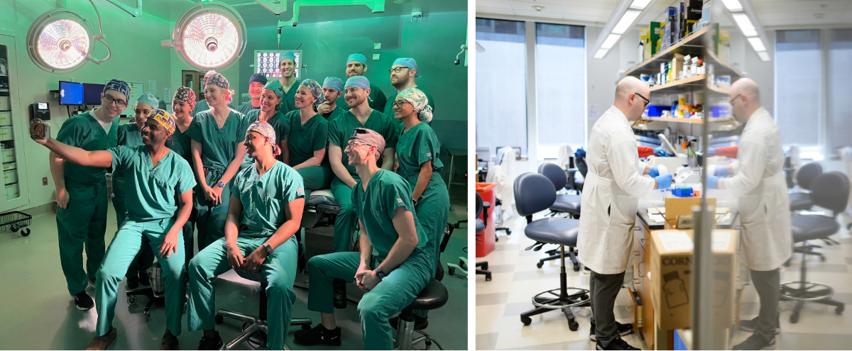 Residents posing for a photo in the OR