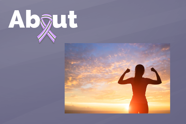 Woman in the sunset, flexing her arms