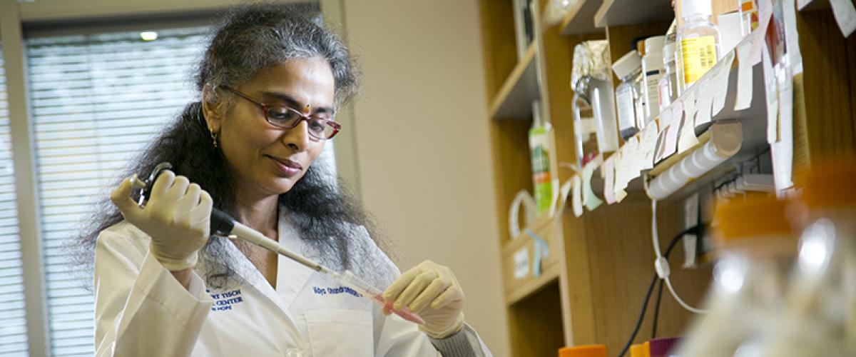 Vidya Chandomohan in the lab