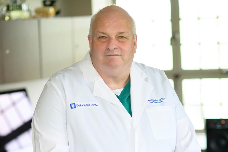 Christopher Shaffrey in his office at Duke Neurosurgery