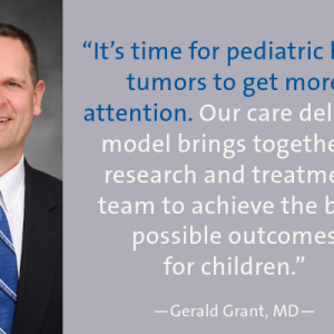 Dr. Grant states that it's time for pediatric brain tumors to get more attention.