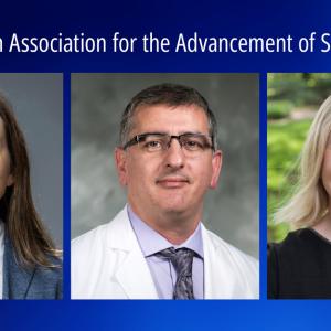 Headshots of the three AAAS fellows for 2024